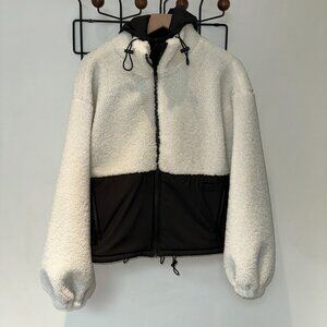 FRAME Sherpa Taffeta Anorak Hooded Jacket